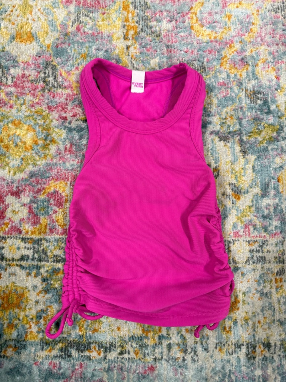 Every Turn Peppa Cropped Rib Singlet - Pink Cosmos